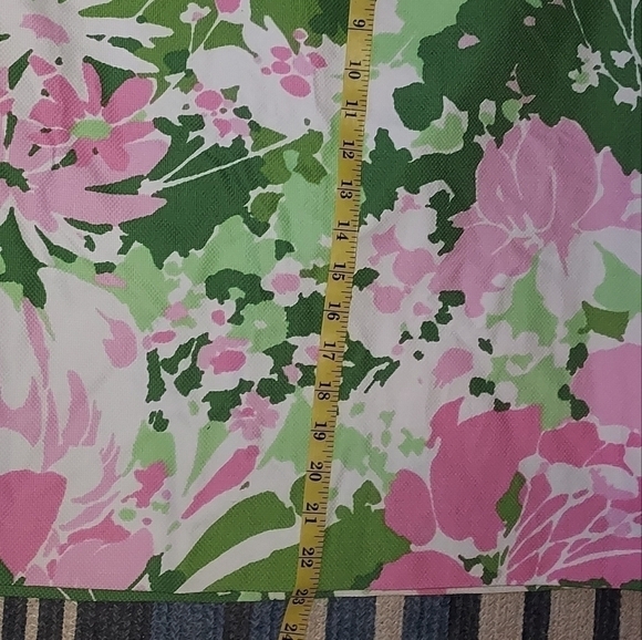 Talbots Skirt Size 4 Pencil Straight Stretch Flower Design Green - Picture 5 of 5